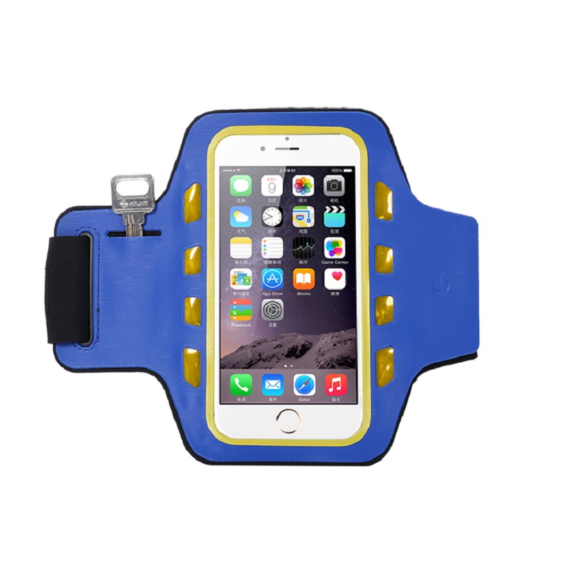 Gratis monster kan worden aangepast Running Sports LED Light Black Armband Telefoon mobiele telefoon tas