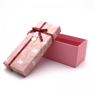 Aangepaste roze zwart rigide papier verpakking schouderdoos met bowknot lint bruidsmeisje geschenkdoos en tassen