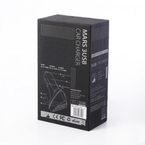 Afdrukken Pet Venster Autolader USB-kabelbox Luxe Zwarte USB-verpakkingsdozen