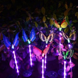 Multi-Color Changing LED Garden Solar Lights Fiber Optic Butterfly Decoratieve Lichten Garden Solar Stake Lights