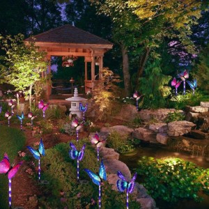 Multi-Color Changing LED Garden Solar Lights Fiber Optic Butterfly Decoratieve Lichten Garden Solar Stake Lights