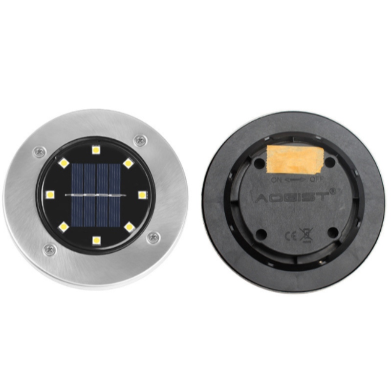 Waterdichte 8 LED IP65 Zonne-energie ondergrondse parklamp Outdoor gazon Pathway Garden LED Solar Ground Lights with Induction