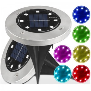 Waterdichte 8 LED IP65 Zonne-energie ondergrondse parklamp Outdoor gazon Pathway Garden LED Solar Ground Lights with Induction