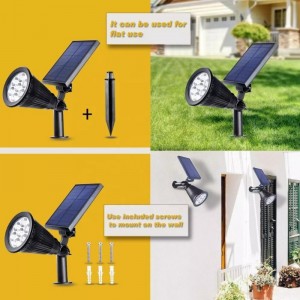 7 kleuren transformatie sensor waterdicht gemonteerd outdoor hek wand draagbare zonne-energie oplaadbare outdoor tuinlamp