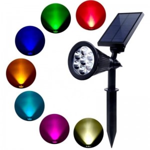 7 kleuren transformatie sensor waterdicht gemonteerd outdoor hek wand draagbare zonne-energie oplaadbare outdoor tuinlamp