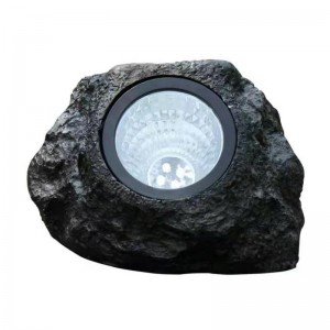 Outdoor LED Rocky Lamp 4 LED Solar Landscape Stone Garden Gazon Light
