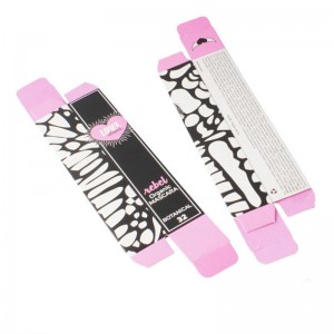 Zwart en roze kunst papier wimperbak afdrukken