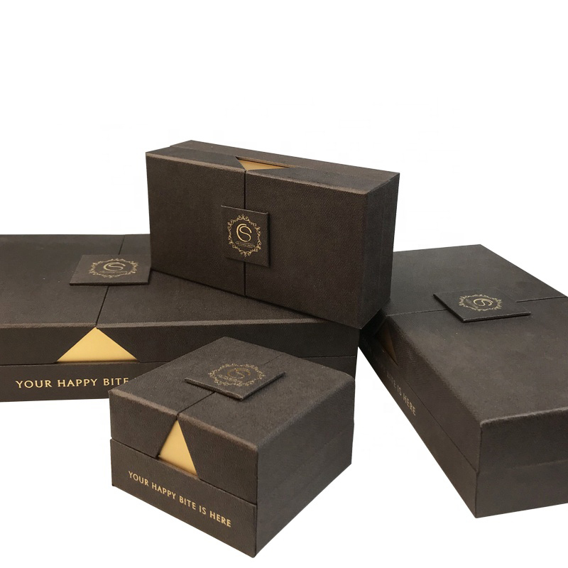 Groothandel aangepaste luxe zwarte chocolade bar box verpakking voor geschenkdoos