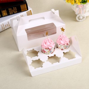 Fancy Cupcake Box 6 Container voor Cake Food Package