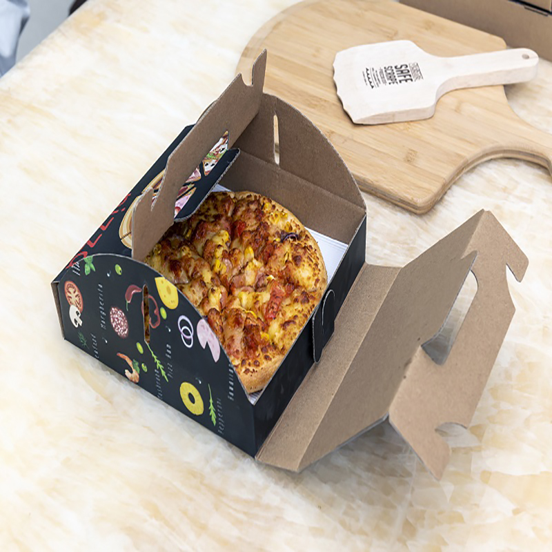 Aangepaste diverse grootte draagbare afdrukken pizza verpakking doos herbruikbare gegolfde levering pizzadoos