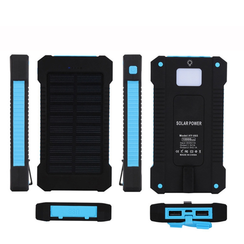 Solar Power Bank Dual USB Power Bank 20000mAh Waterdichte batterijlader Extern draagbaar zonnepaneel met LED-licht
