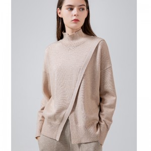 Modieuze trend Casual Joker Foundation High Neck Knit Split Single Top 68038#