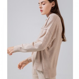 Modieuze trend Simple Recreatie Joker Basic Reving Brei Single Jacket 68057#