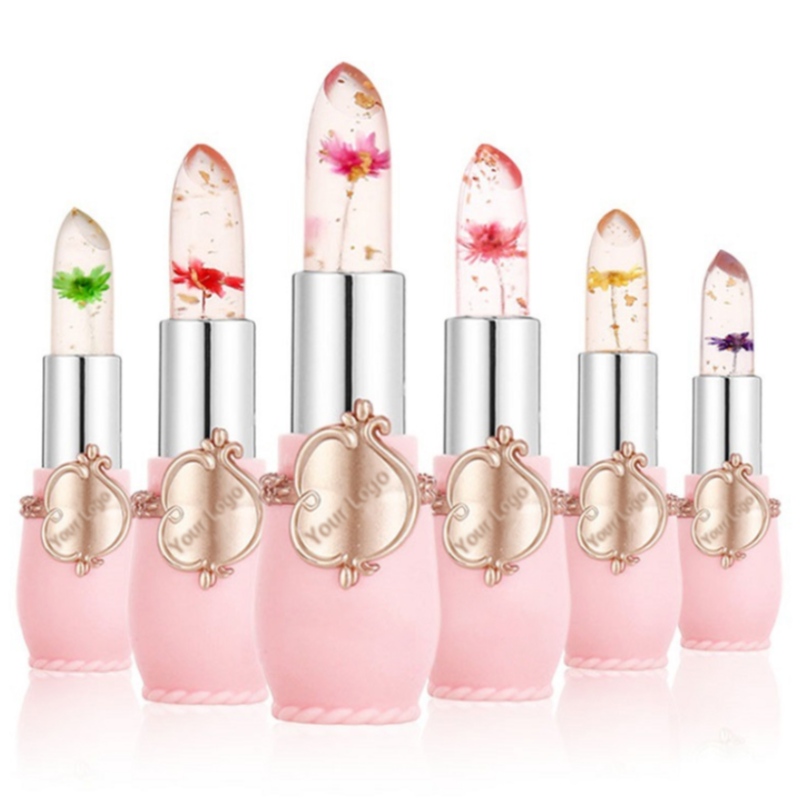Transparante bloemenlippenstift
