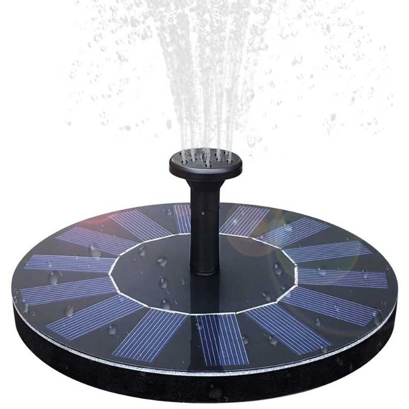 Fast Fountain Solar Birdbath Fountain, 1.4W Solar Panel Kit Waterpomp Zonne-energie Drijvende Fontein Kit Solar Water Fontein