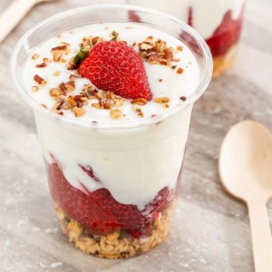 Biologisch afbreekbare composteerbare PLA CLEAR Plastic Cup met deksel