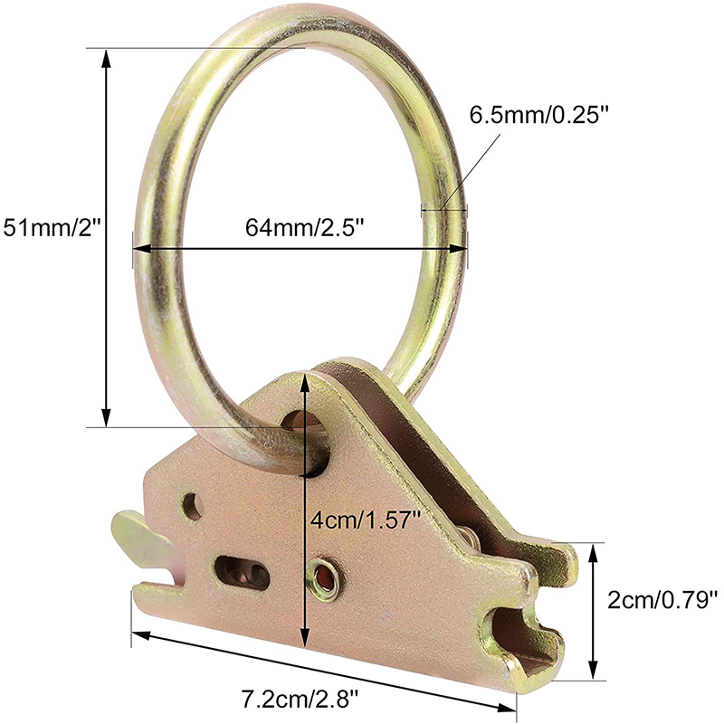 Staal E-track O Ring Das Down Ankers voor E-Track Tiedown System in ingesloten Trailer Flatbed Truck voor Cargo Control&Surface Mount