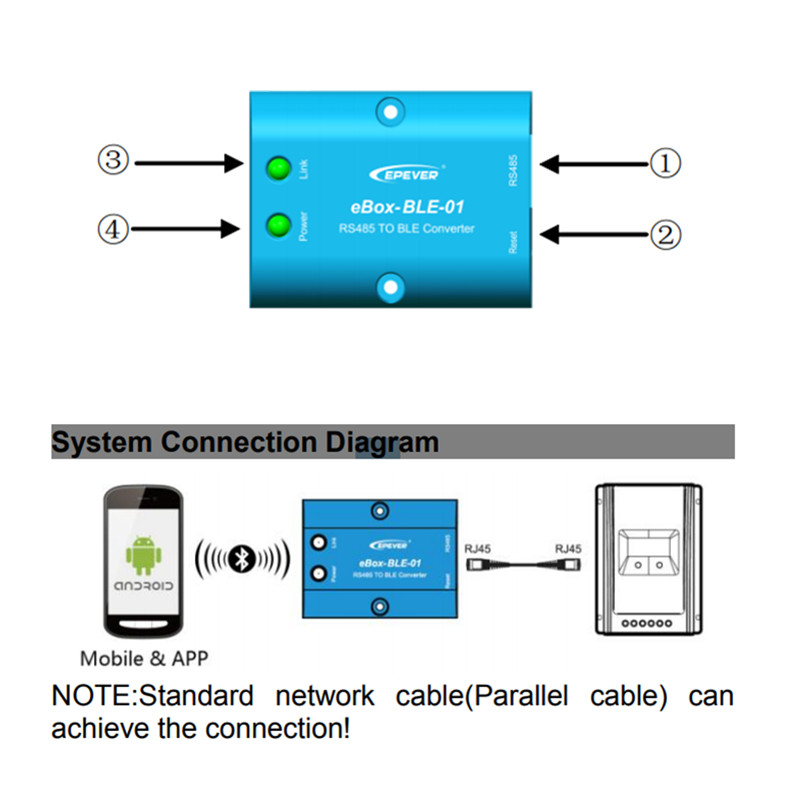 WiFi Serial Server RS485naar Bluetooth-adapter voor de Soalr Controller-omvormer Epsolar LS vs A vs BN Tracera Tracerbn Shi