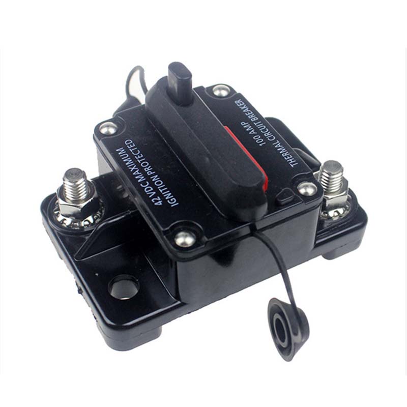 12V 24VDC 60A 80A 100A 150A 200A 250A 300A Black Color Home Solar System Waterdichte stroomonderbreker Reset Fuse Inverter