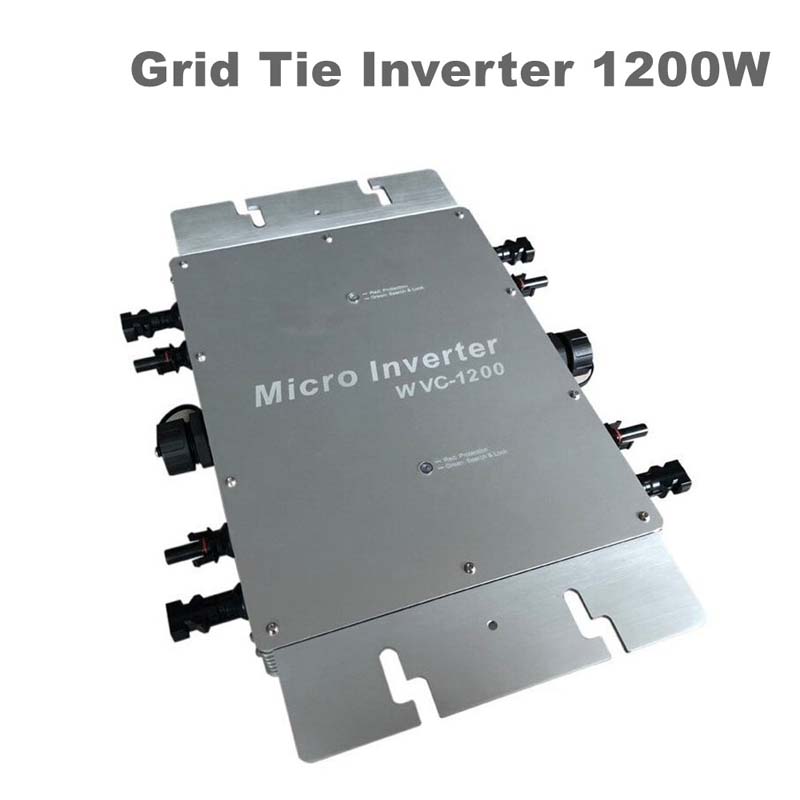 Pure Sine Wave Grid Tie Inverter 1200W 22V-50VDC 80-160VAC Waterdichte IP65 Micro-omvormer voor Solar MPPT-systeem