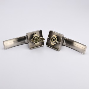 S7811 Satijnnikkel deurklink met slot en sleutel, ingezette toegangsdeur slot/door hendel, voordeur hefbomenset locksetset