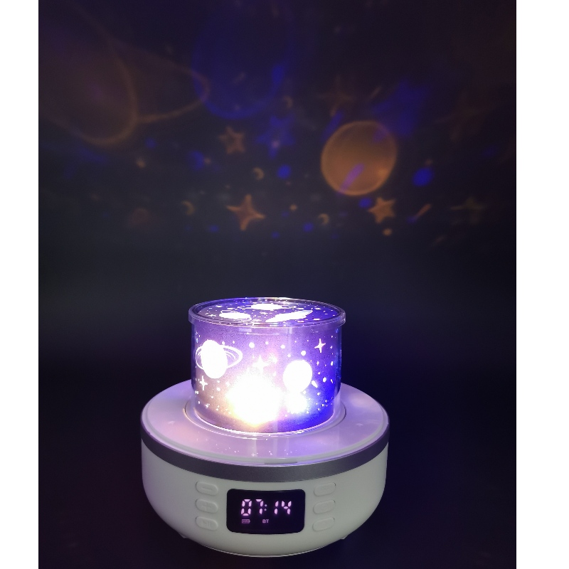 FB-BSK5 Bluetooth Clock Radio-luidspreker met desktoplamp, discobal en projectieverlichting