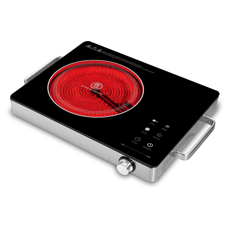 A13A draagbare elektrische kookplaat, 1200W elektrische infrarood enkele brander voor keuken camping RV kantoor, keramische glazen enkele kookplaten