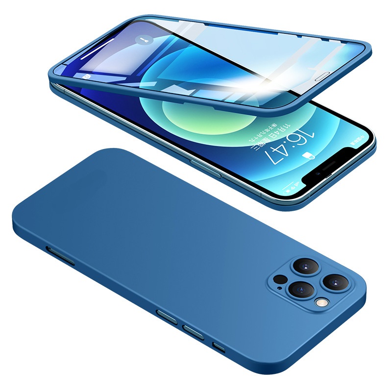 Nieuwste 360 ​​volledige telefooncase met schermbeschermer Geïntegreerde scherm Cover Glass Film voor iPhone 12 Pro Max
