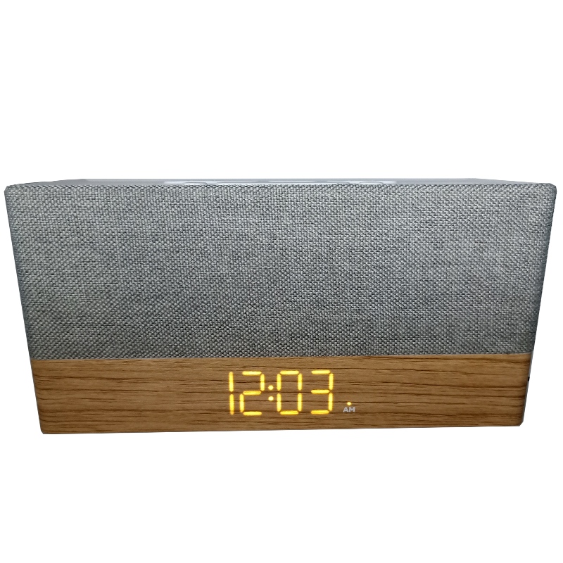 FB-CR320 High-end Houten Bluetooth Clock Radio Luidspreker W/Fabric Grill