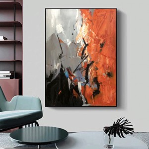 Handgeschilderde muur decor abstracte schilderkunst eenvoudige kleurrijke hedendaagse canvas print schilderij woonkamer decoratief