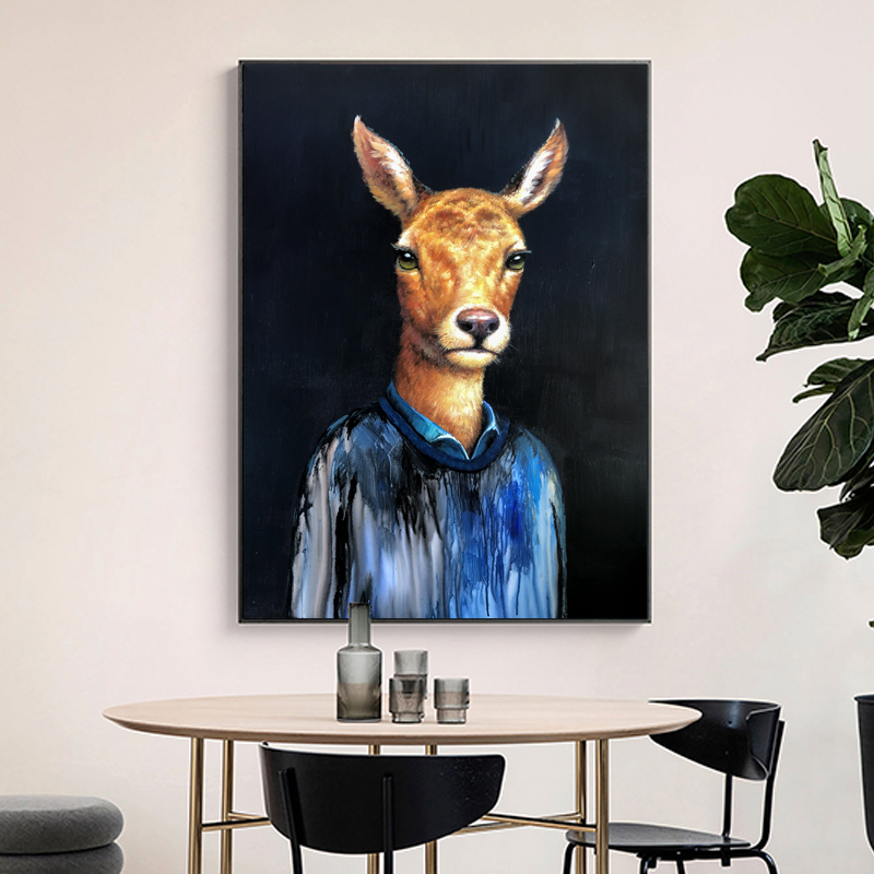100% handgemaakte olieverf Dier huisdecoratie abstracte hedendaagse canvas kunstwerk