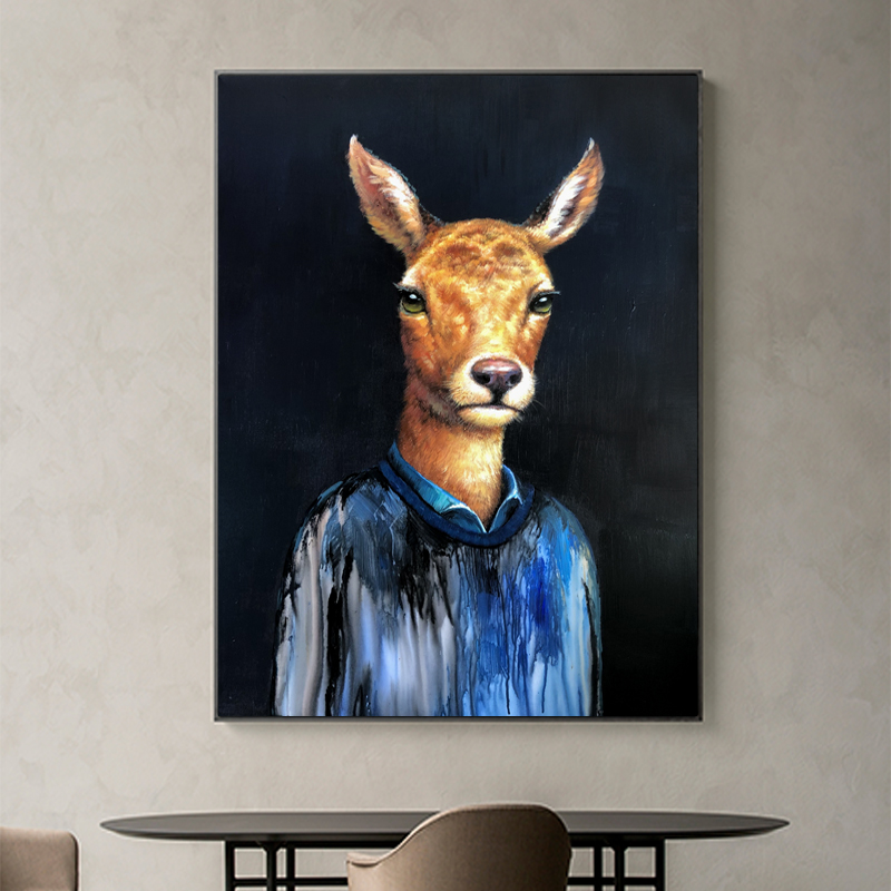 100% handgemaakte olieverf Dier huisdecoratie abstracte hedendaagse canvas kunstwerk