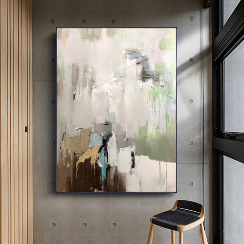 Handgeschilderde muur decor abstracte olieverfschilderij canvas print schilderij woonkamer decoratieve schilderij