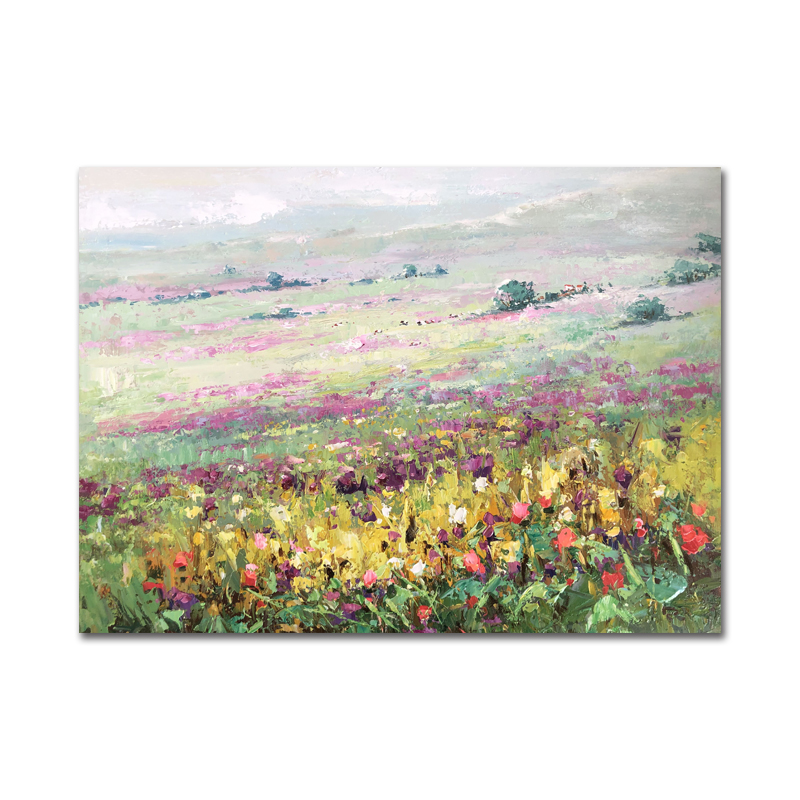 Moderne wanddecoratie schilderij abstracte handgemaaktenatuurlijke landschap bloem olieverfschilderij thuis muur kunst te koop