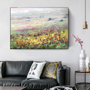 Moderne wanddecoratie schilderij abstracte handgemaaktenatuurlijke landschap bloem olieverfschilderij thuis muur kunst te koop