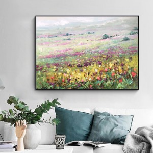 Moderne wanddecoratie schilderij abstracte handgemaaktenatuurlijke landschap bloem olieverfschilderij thuis muur kunst te koop