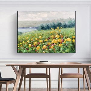 Moderne bloemen wanddecoratie schilderij abstracte handgemaaktenatuurlijke pastorale landschap olieverfschilderij