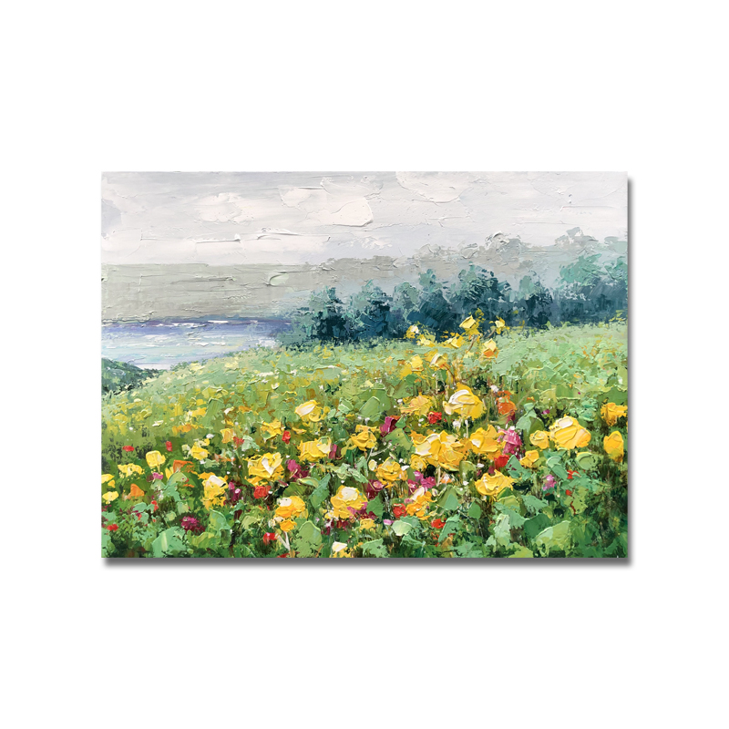 Moderne bloemen wanddecoratie schilderij abstracte handgemaaktenatuurlijke pastorale landschap olieverfschilderij