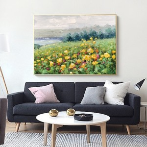 Moderne bloemen wanddecoratie schilderij abstracte handgemaaktenatuurlijke pastorale landschap olieverfschilderij