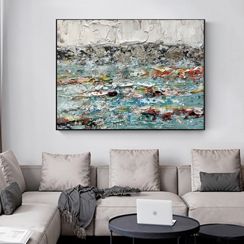 Abstracte kunststof frame canvas pure handgeschilderde andere muur kunst olieverfschildering afbeelding