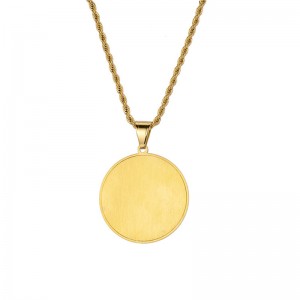 Hip-hop dubbel-palm ronde kaart ketting