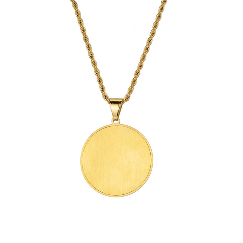 Hip-hop dubbel-palm ronde kaart ketting