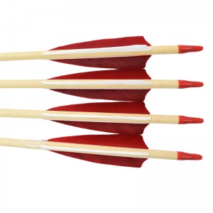 Elong Outdoor 110260-01 28 inch houten pijl met kalkoenveer boogschieten schieten en jagen