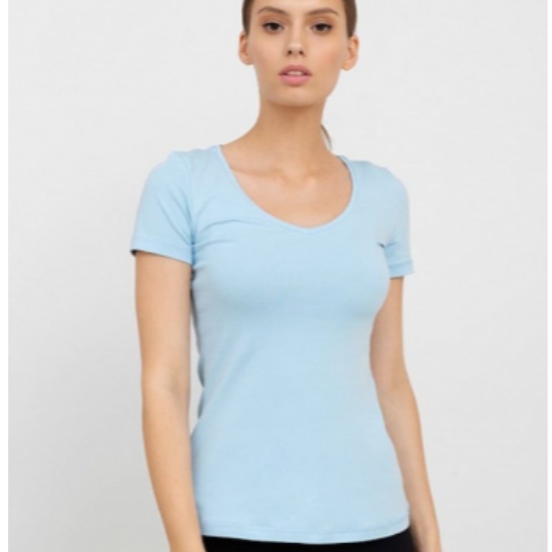 Slank fit T-shirt in lichtblauw