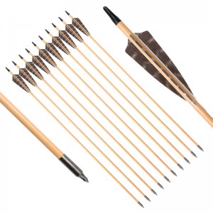 Elong Outdoor 117027-01 OD9mm 30 inch houten pijl met veer boogschieten traditionele boog schieten