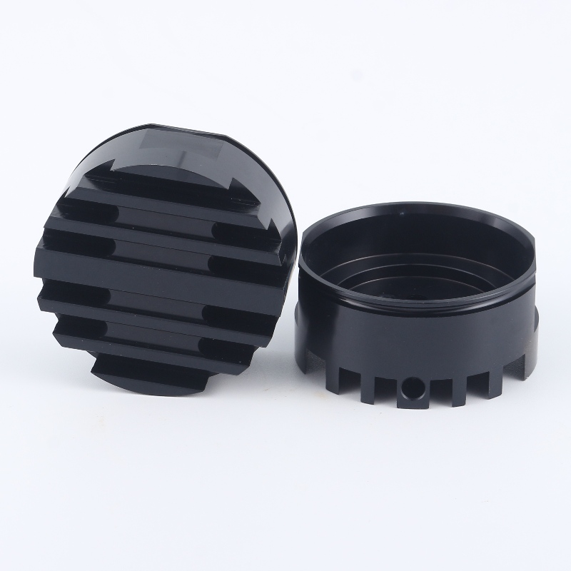 Custom Extrusie CNC Machining Geanodiseerd Ronde Aluminium Hittegootsteen Aluminium Zwart LED-profiel Heatsink