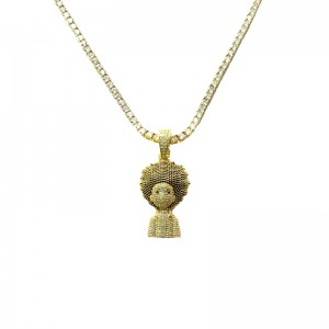 Zirkoon Solid Explosive Head Hip Hop Necklace
