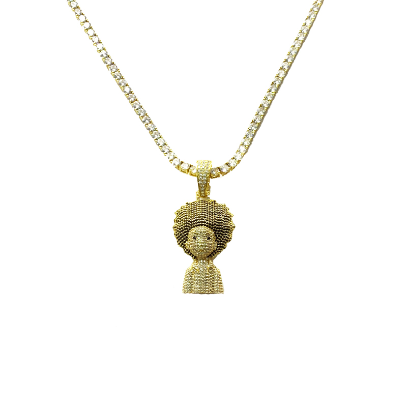 Zirkoon Solid Explosive Head Hip Hop Necklace