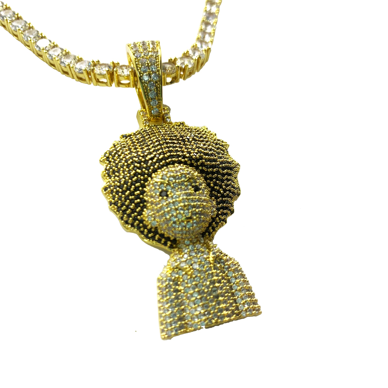 Zirkoon Solid Explosive Head Hip Hop Necklace