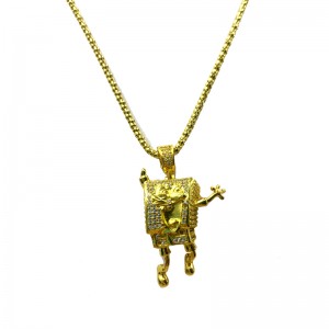 Ingelegd zirkoon spongebob hiphop ketting